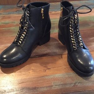 Karl Lagerfeld Black Combat Boots